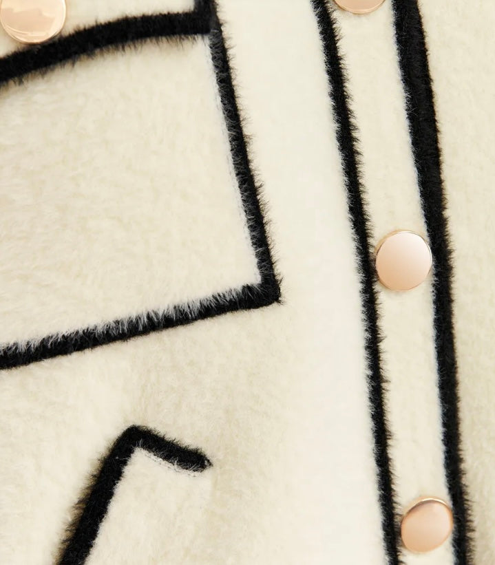 Essentiel Antwerp Off-White Fluffy Cardi-Jacket