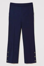 Load image into Gallery viewer, Twinset Navy Cropped Trousers with Oval T Buttons
