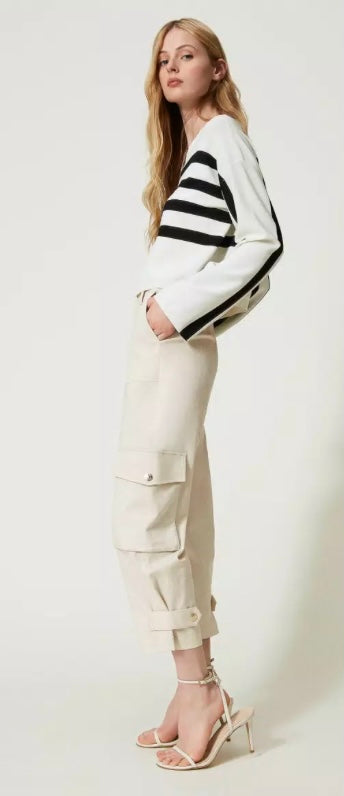 TWINSET Ivory / Cream Combat Trousers