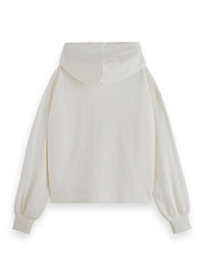 Scotch & Soda white zipped hoodie