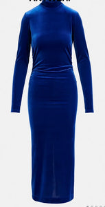 Essentiel Antwerp Blue Velvet Stretch Dress