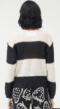 Load image into Gallery viewer, Compania Black &amp; Soft White Crochet Fine Knit Jumper
