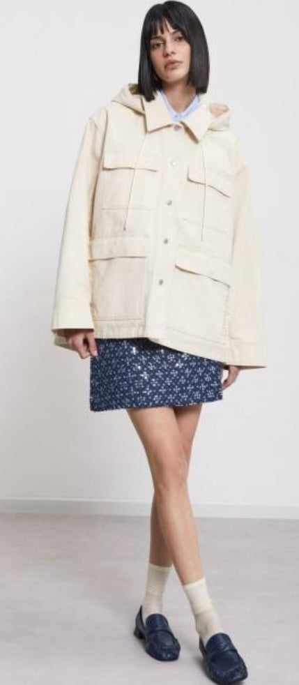 Otto’dame Off-White Cotton Combat Outerwear Jacket