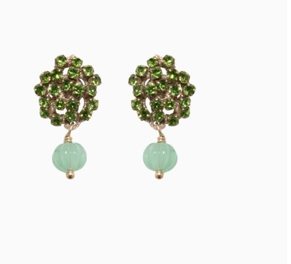 St. Erasmus Green Blossom Small Earrings