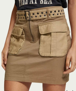 Scotch & Soda Khaki Cargo Mini Skirt