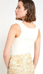 Otto’dame White Jersey Tank Top with Crystals