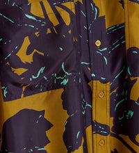 Load image into Gallery viewer, Essentiel Antwerp Bronze &amp; Navy Silk Floral Print Shirt
