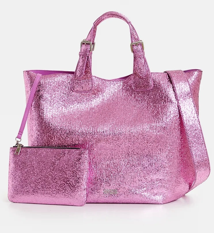 Essentiel Antwerp Pink Metallic Shopper Bag