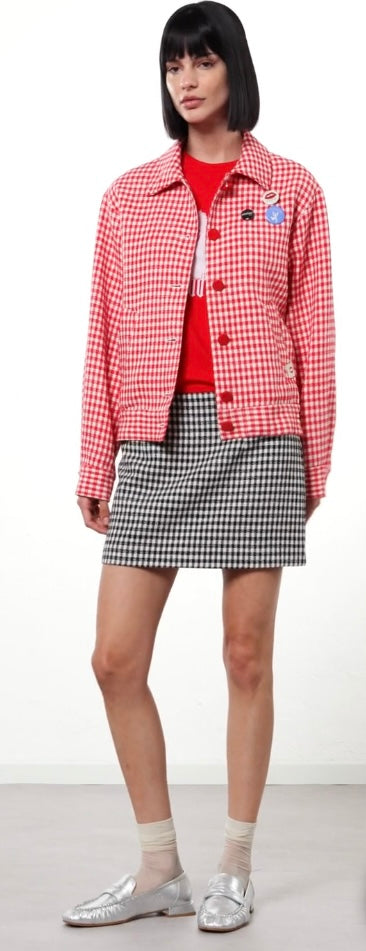 Ottodame Red Vichy Jacket with Badges