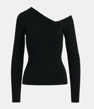 Load image into Gallery viewer, Essentiel Antwerp Black Jersey  with  Asymmetrical Neckline
