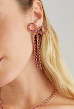 Load image into Gallery viewer, Nali Pink / Gold Ribbon Bow Earrings
