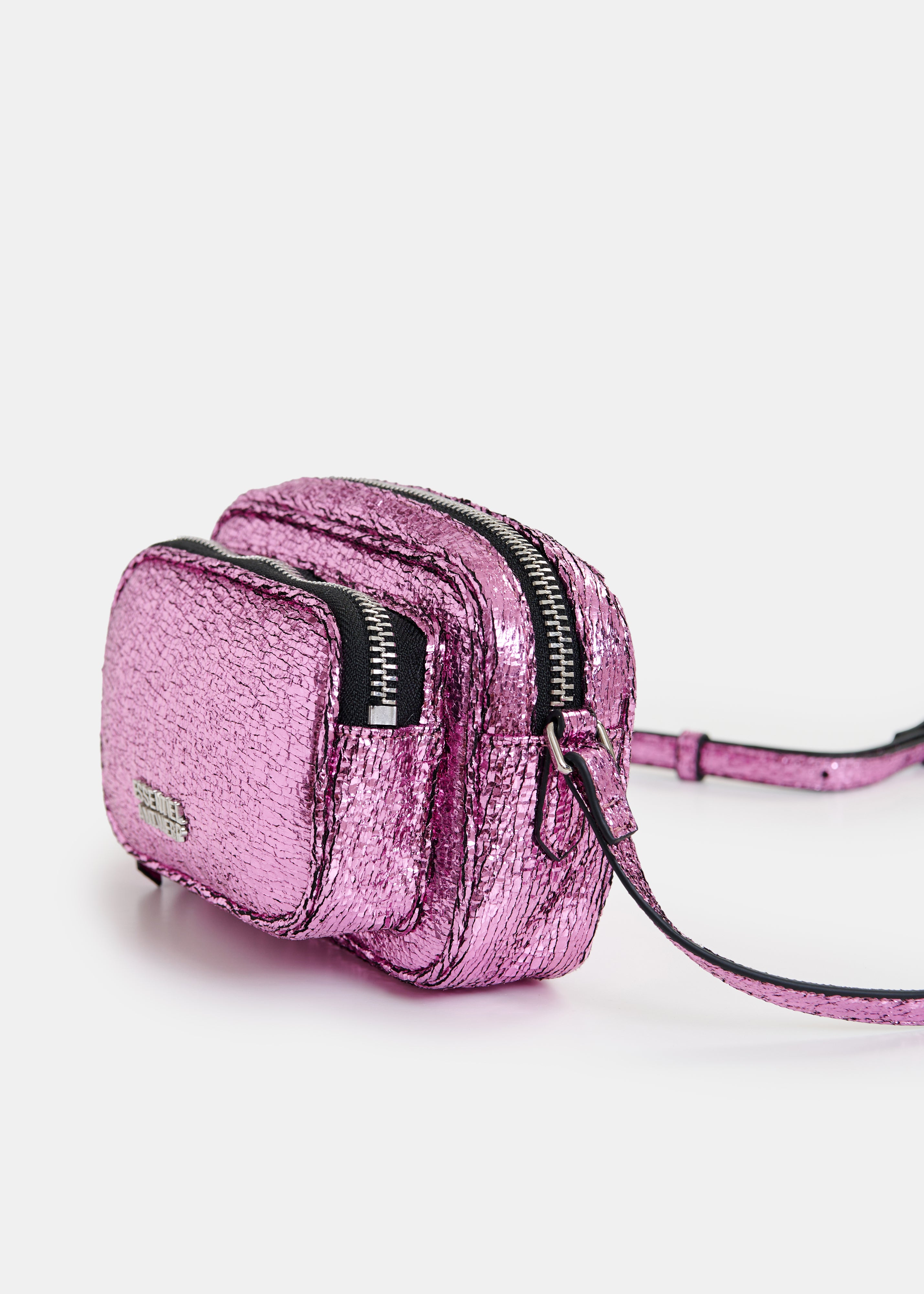 Essentiel Antwerp Pink Metallic Crossbody Shoulder Bag