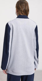 Ottod’Ame Navy Pin-Stripe & Grey Jersey Blazer