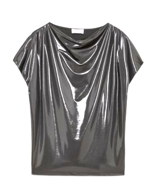 Ottod’Ame Silver Metallic Top