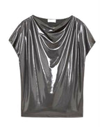 Ottod’Ame Silver Metallic Top