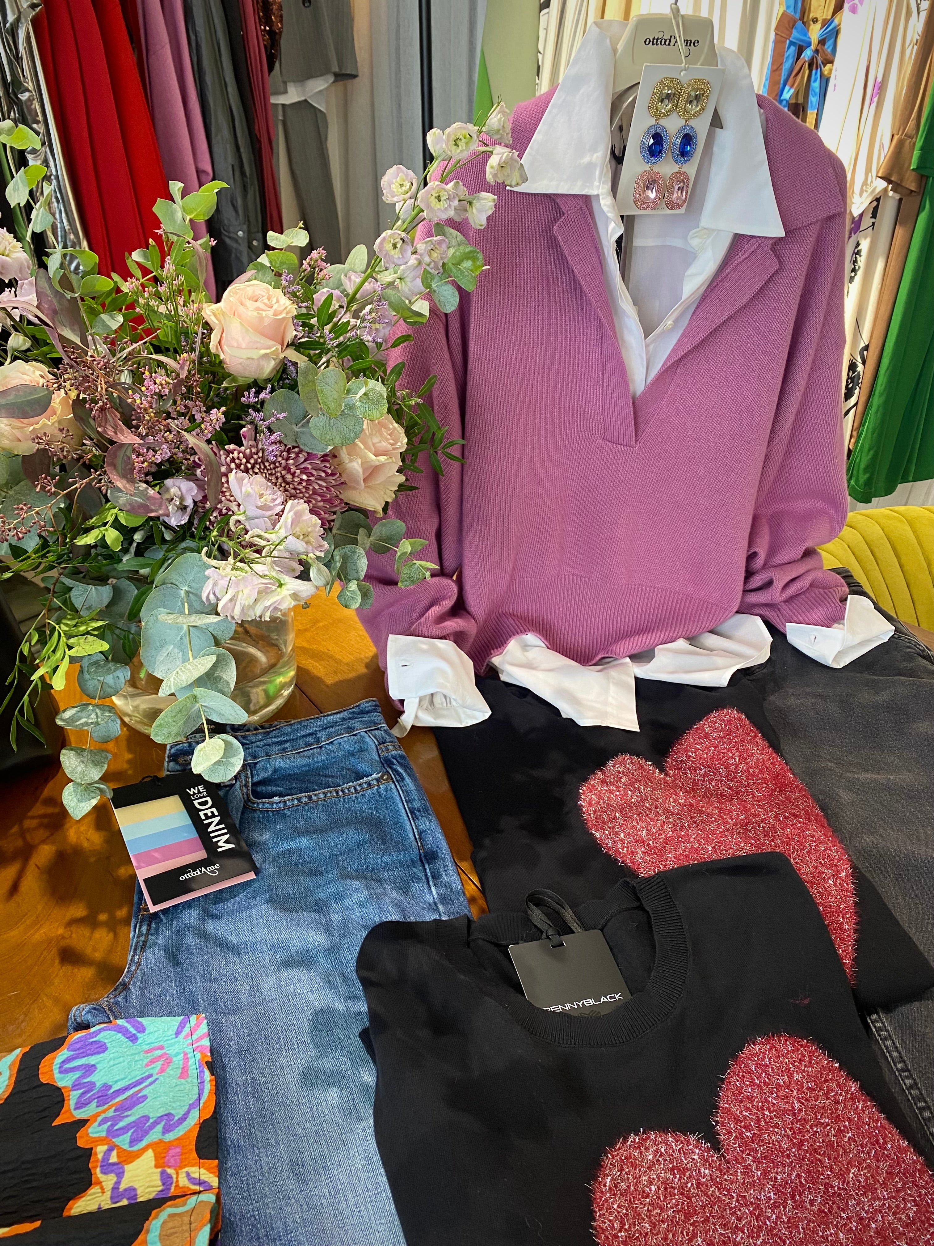 Otto’dame Rose Pink Cashmere Blend Jumper with Collar