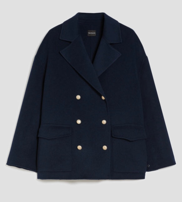 PennyBlack Navy Double Faced Wool Pea Coat