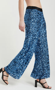 Ottod’Ame Blue Sequin Palazzo Pants