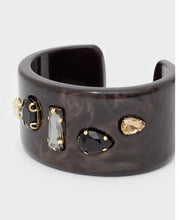 Load image into Gallery viewer, Nali Black Resin Bracelet with crystals
