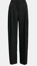 Essentiel Antwerp Black Tapered Leg Satin Pants