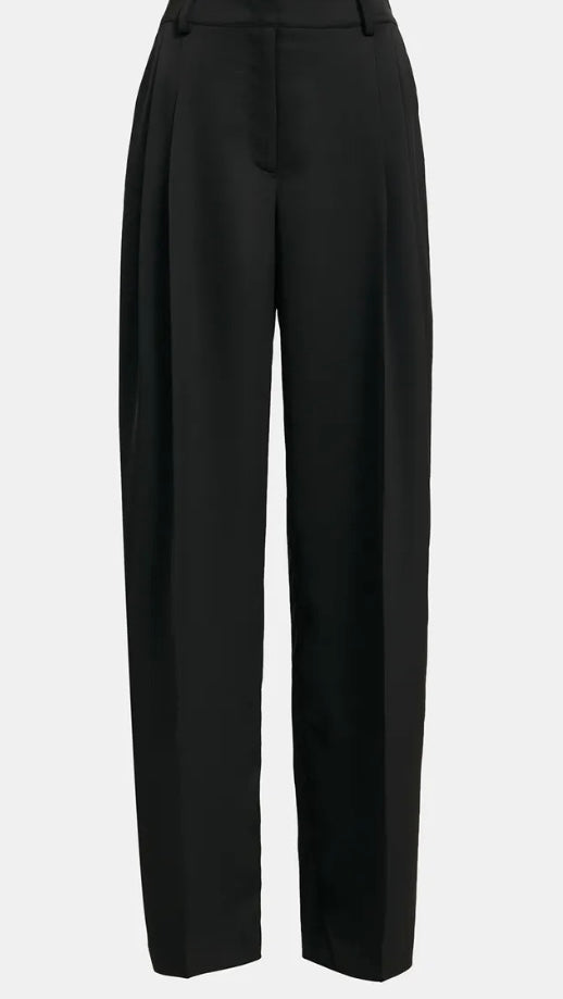 Essentiel Antwerp Black Tapered Leg Satin Pants