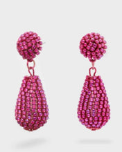 Load image into Gallery viewer, Nali Hot Pink Pendant Crystal Droplet Earrings
