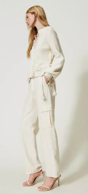 TWINSET Ivory / Cream Combat Trousers