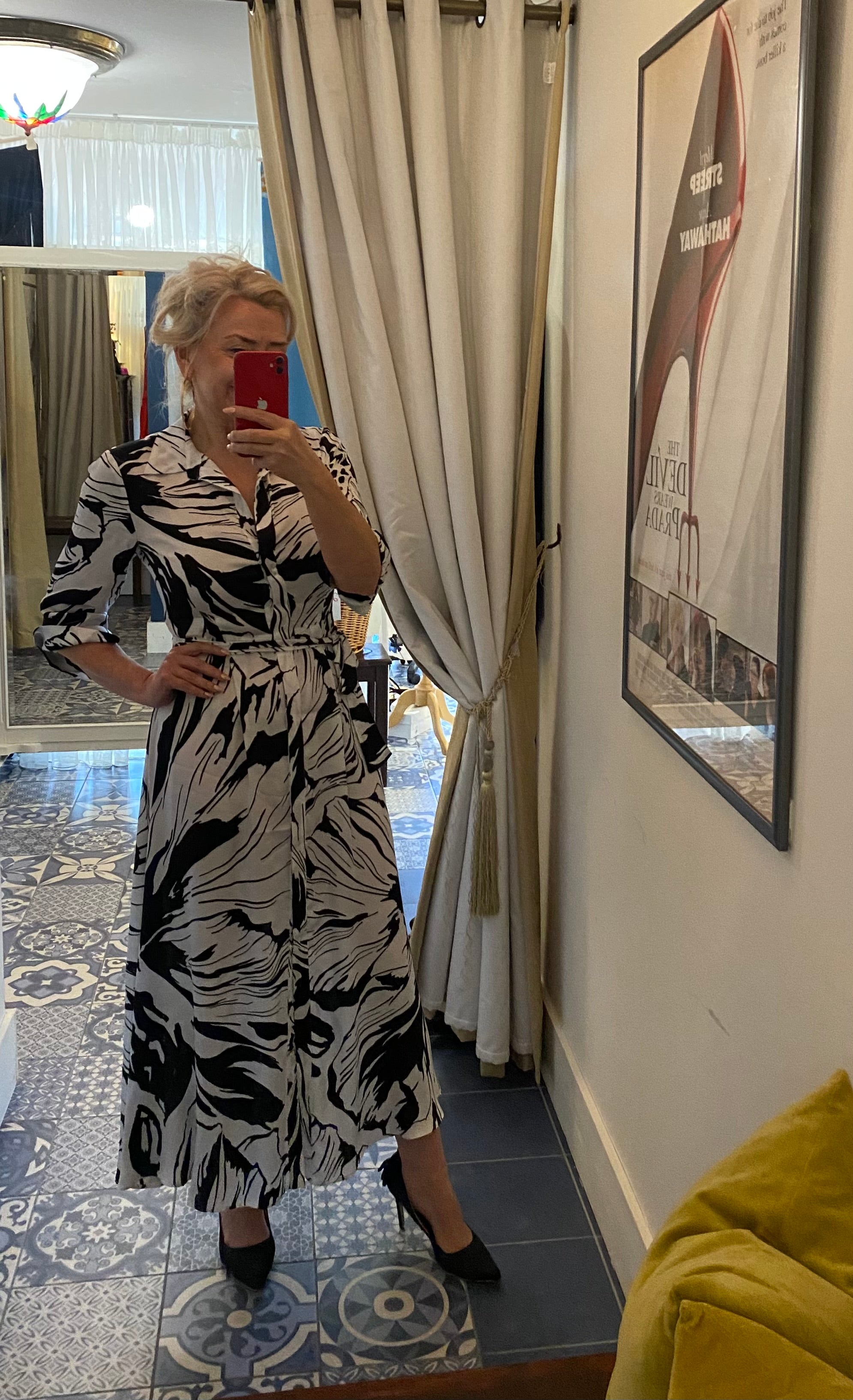 Pennyblack Black & White Floral Print Shirt Dress