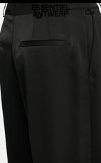 Essentiel Antwerp Black Tapered Leg Satin Pants