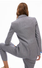 Load image into Gallery viewer, PENNYBLACK Navy Gingham Linen &amp; Cotton Blazer
