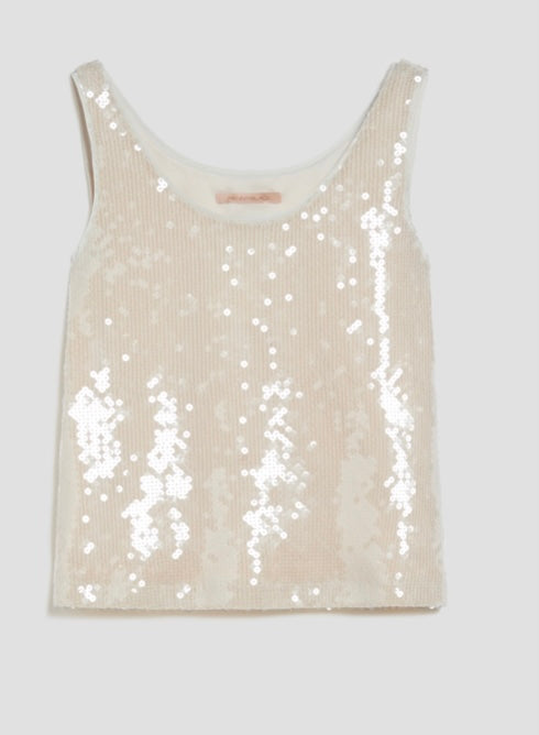 PennyBlack Champagne Sequin Top
