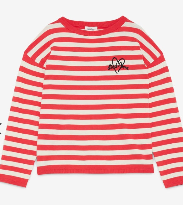 Ottodame Red & Off White Stripe Viscose Sweater