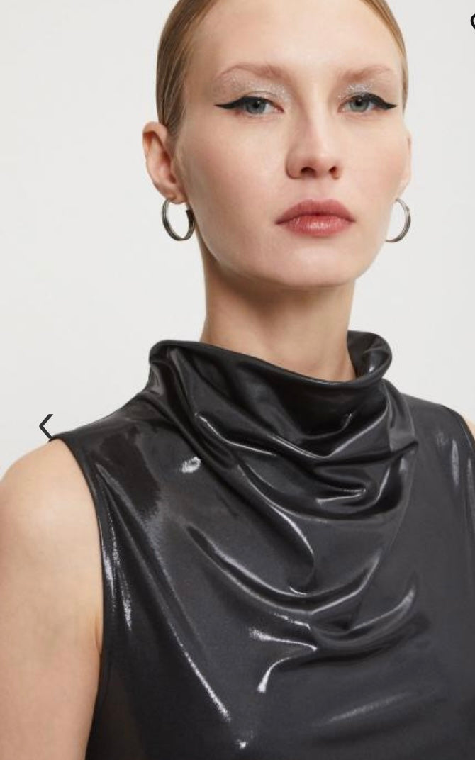 Ottod’Ame Black Metallic long Dress