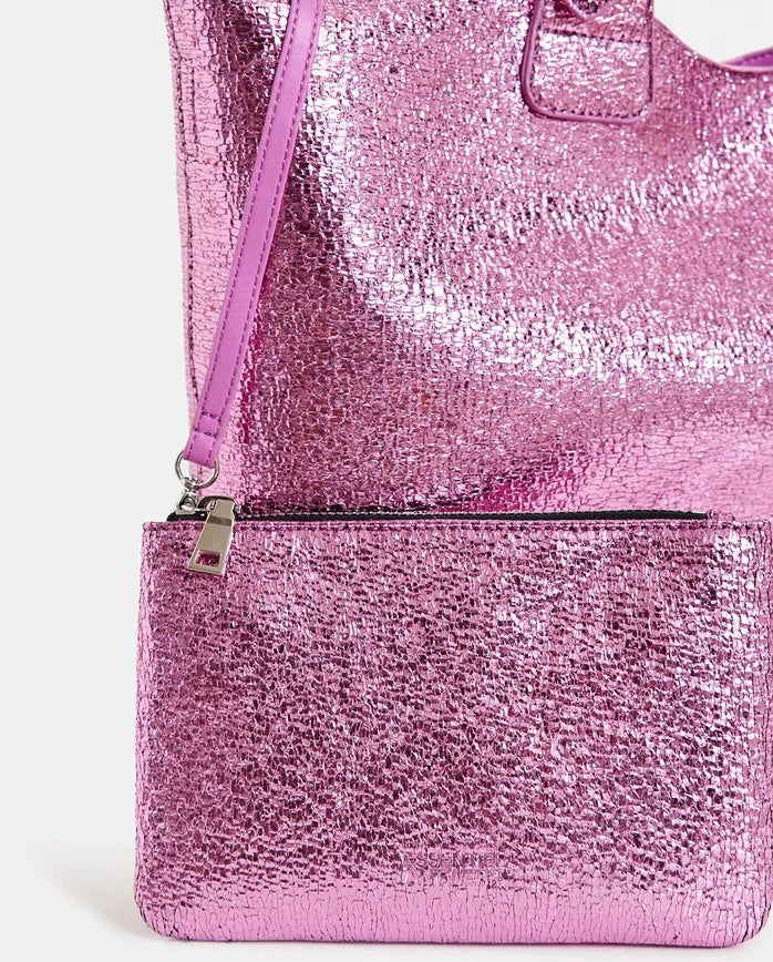 Essentiel Antwerp Pink Metallic Shopper Bag