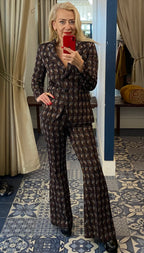 Ottod’Ame Navy & Brown Milano Print Trousers