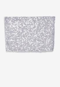 Ottodame Silver Sequin Bandeau Top