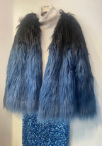Scotch & Soda Blue / Black Faux Fur Jacket