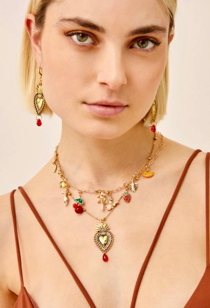 Nali Gold Fruit Charm Necklace