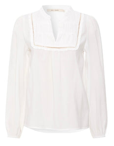 RDF White Drea Blouse with Pintuck Detailing