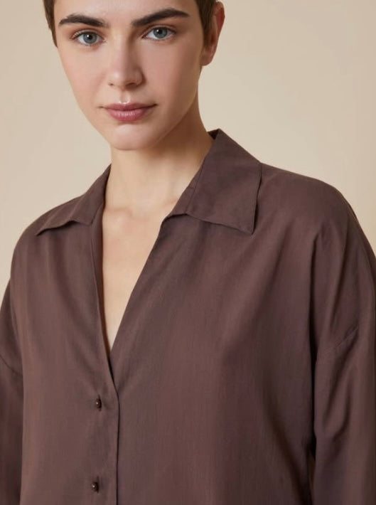 PennyBlack Brown Cotton Voile Shirt