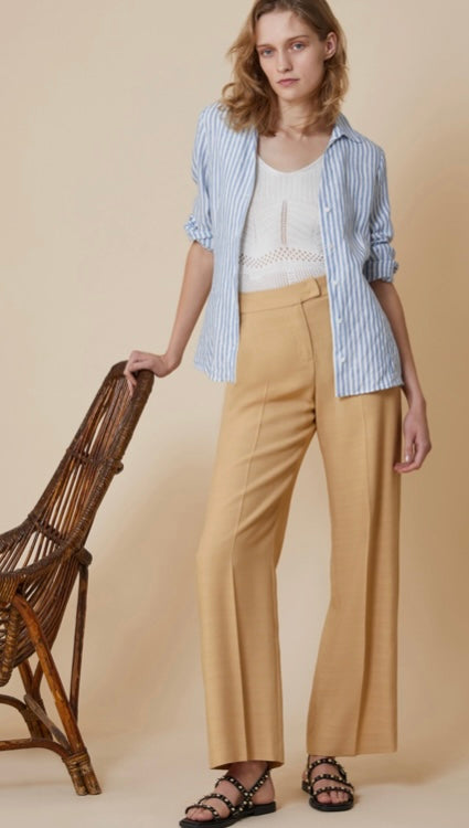 PennyBlack Camel Wide Leg Fluid Trousers