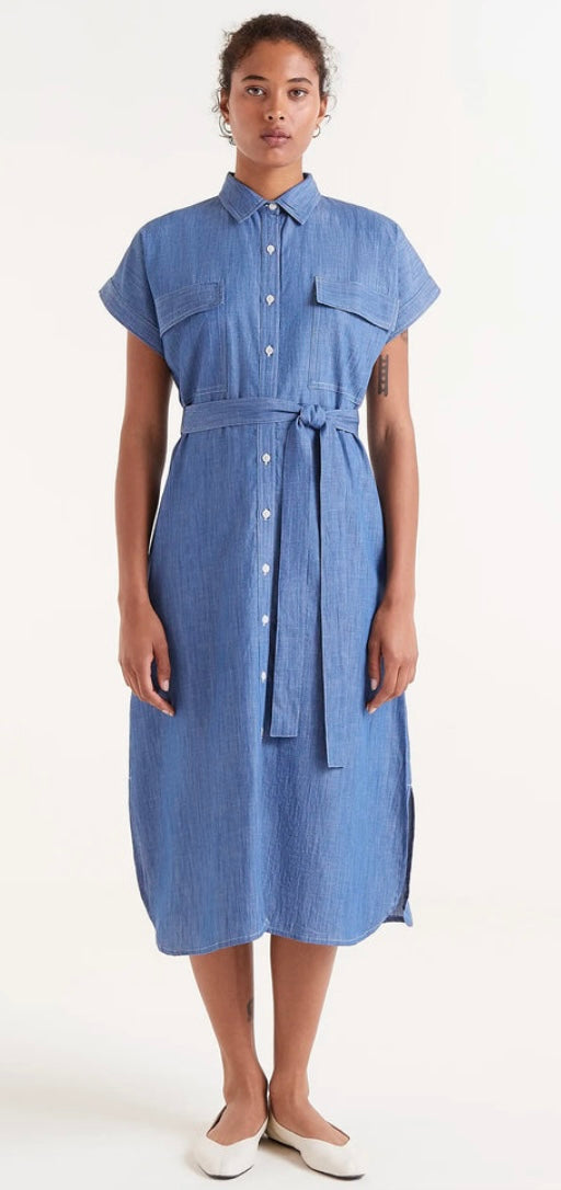 Compania Blue Denim Shirt Midi Dress