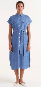 Compania Blue Denim Shirt Midi Dress