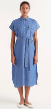 Load image into Gallery viewer, Compania Blue Denim Shirt Midi Dress

