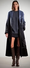 Load image into Gallery viewer, Ottodame Blue / Black Teddybear Wool Coat
