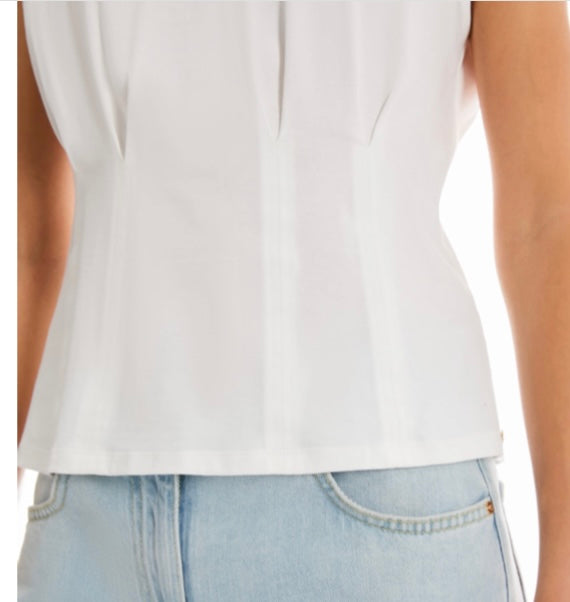 Pennyblack White Darted Cotton T- Shirt Top