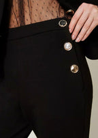 Twinset Milano Black Cropped Trouser’s with Jewelled Pockets