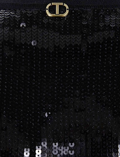 Twinset Milano Black Sequins Sweater