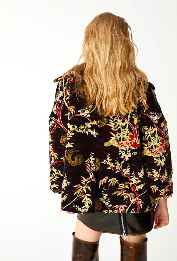 Beatrice B Padded Velvet Print Jacket