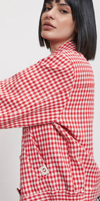 Ottodame Red Vichy Jacket with Badges